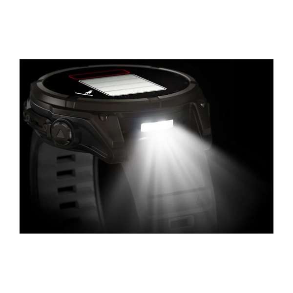 Garmin fenix 8 47mm Solar Sapphire Carbon grey DLC titanium with Black/pebble grey silicone band