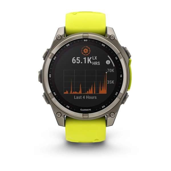 Garmin fenix 8 47mm Solar Sapphire Titanium with Amp yellow/graphite silicone band