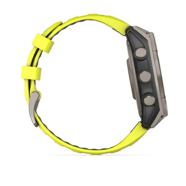 Garmin fenix 8 47mm Solar Sapphire Titanium with Amp yellow/graphite silicone band