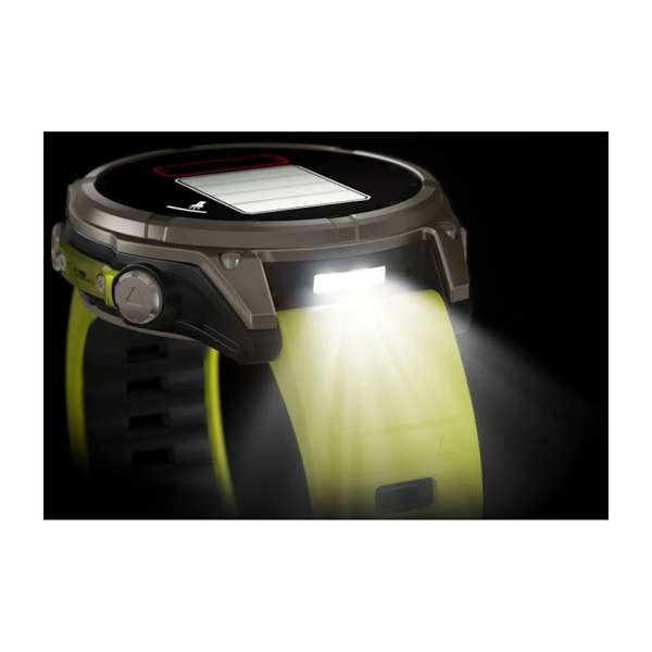 Garmin fenix 8 47mm Solar Sapphire Titanium with Amp yellow/graphite silicone band