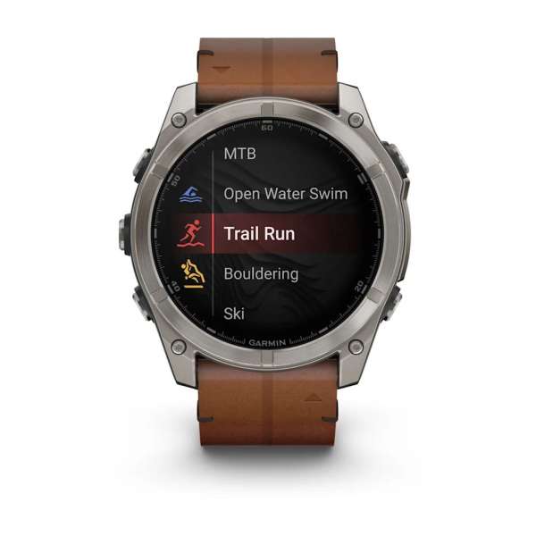 Garmin fenix 8 51mm AMOLED Sapphire, Titanium with Chestnut Leather Band Garmin fenix 8 51mm AMOLED Sapphire, Titanium with Chestnut Leather Band