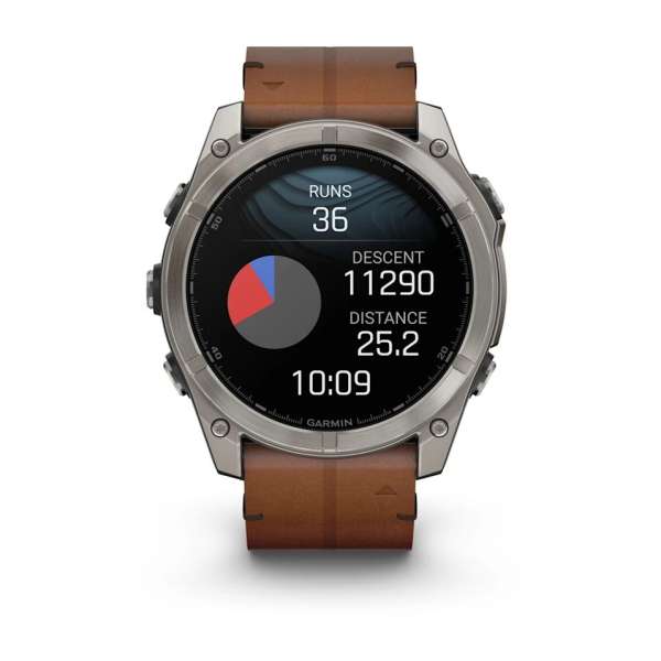 Garmin fenix 8 51mm AMOLED Sapphire, Titanium with Chestnut Leather Band Garmin fenix 8 51mm AMOLED Sapphire, Titanium with Chestnut Leather Band