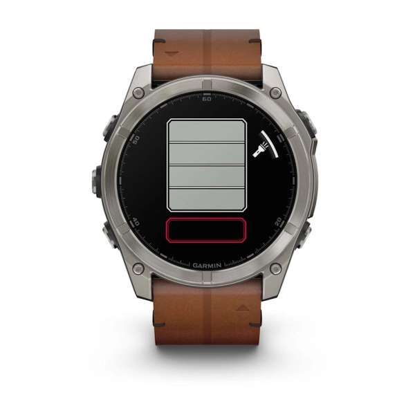 Garmin fenix 8 51mm AMOLED Sapphire, Titanium with Chestnut Leather Band Garmin fenix 8 51mm AMOLED Sapphire, Titanium with Chestnut Leather Band