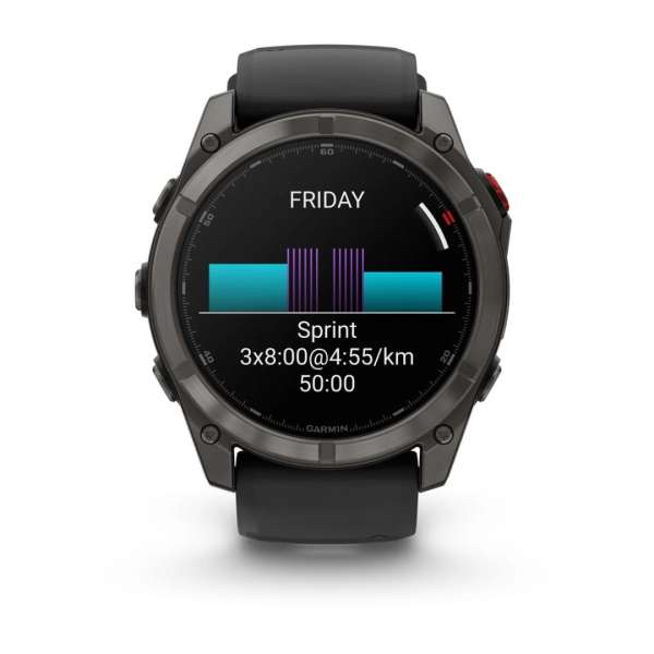 Garmin fenix 8 Pro 51mm AMOLED Sapphire Carbon Grey DLC Titanium with Black/Grey Silicone Strap (ED XD)