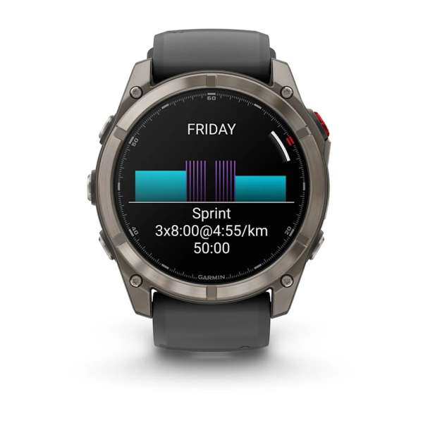 Garmin fenix 8 Pro 51mm AMOLED Sapphire Titanium with Graphite/black silicone band
