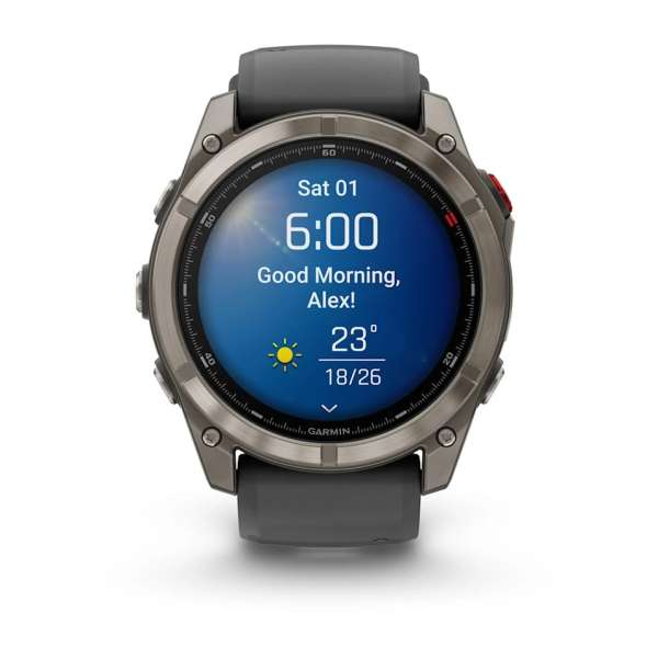 Garmin fenix 8 Pro 51mm AMOLED Sapphire Titanium with Graphite/black silicone band