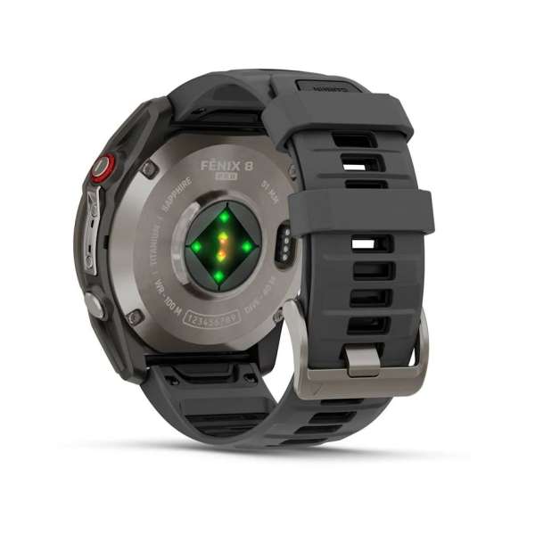 Garmin fenix 8 Pro 51mm AMOLED Sapphire Titanium with Graphite/black silicone band
