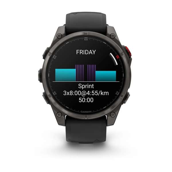 Garmin fenix 8 Pro 47mm AMOLED Sapphire Titanium with Graphite/black silicone band