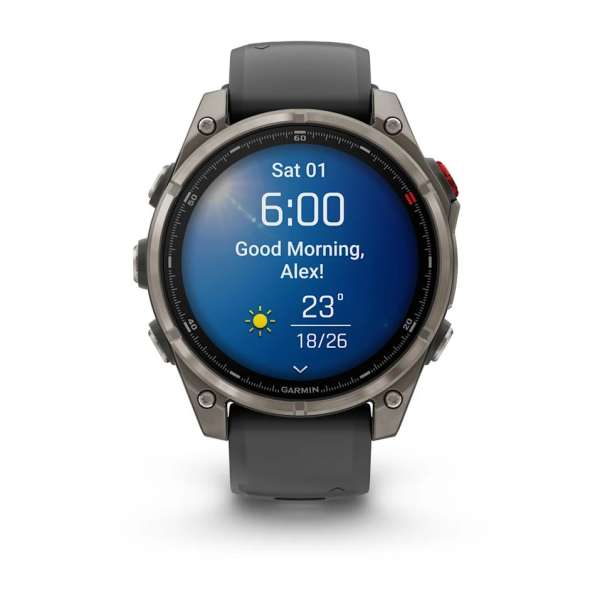 Garmin fenix 8 Pro 47mm AMOLED Sapphire Titanium with Graphite/black silicone band