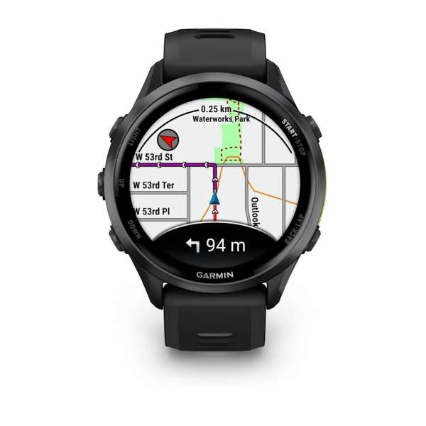 Garmin Forerunner 970 Carbon Grey DLC Titanium with Black Case and Black/Translucent Whitestone Band