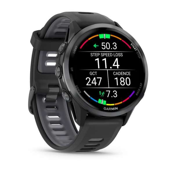 Garmin Forerunner 970 Carbon Grey DLC Titanium with Black Case and Black/Translucent Whitestone Band
