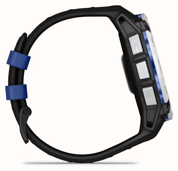 Garmin Instinct 3 50mm Solar Whitestone with Black/Bolt Blue Band