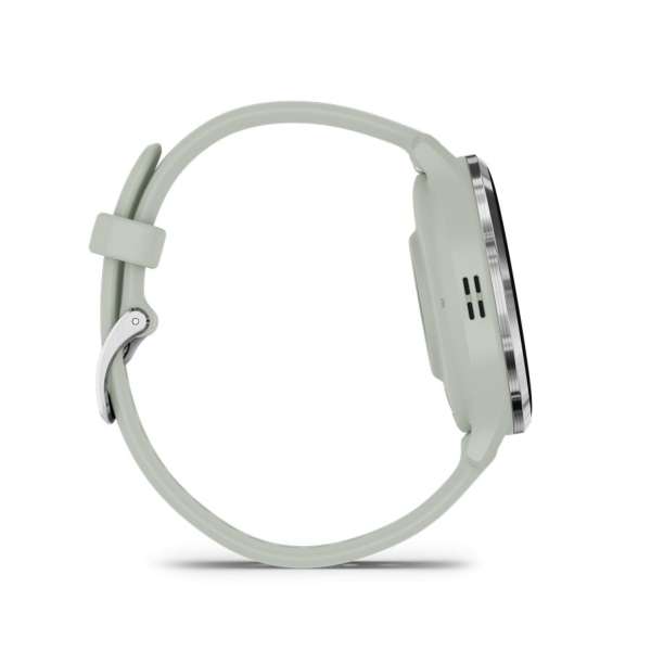Garmin Venu 3S Silver Stainless Steel Bezel with Sage Grey Case and Silicone Band
