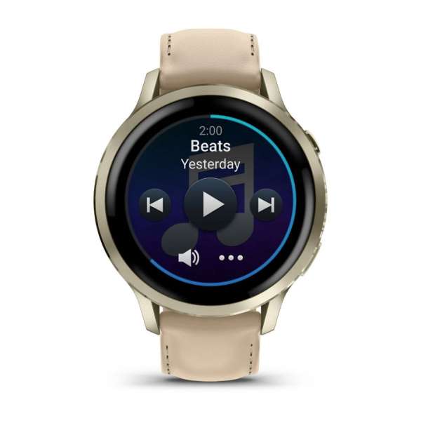 Garmin Venu 4 41mm Lunar Gold with Sand Leather Band Garmin Venu 4 41mm Lunar Gold with Sand Leather Band