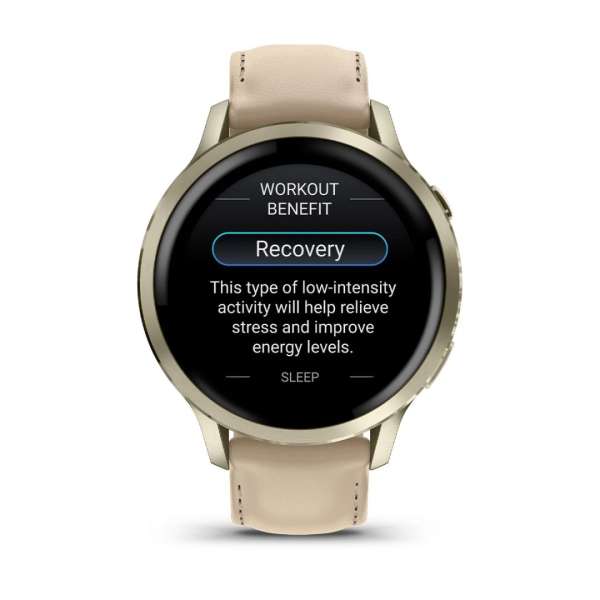 Garmin Venu 4 41mm Lunar Gold with Sand Leather Band Garmin Venu 4 41mm Lunar Gold with Sand Leather Band