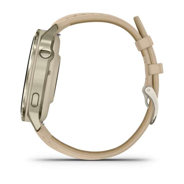 Garmin Venu 4 41mm Lunar Gold with Sand Leather Band Garmin Venu 4 41mm Lunar Gold with Sand Leather Band