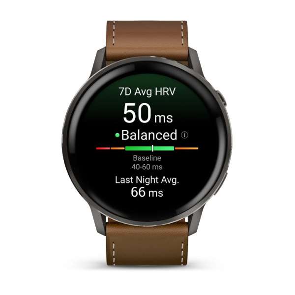 Garmin Venu 4 45mm Slate with Brown Leather Band Garmin Venu 4 45mm Slate with Brown Leather Band