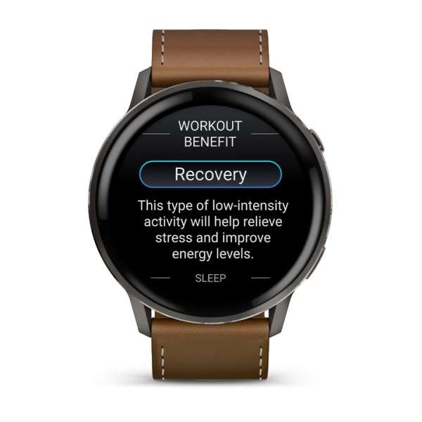 Garmin Venu 4 45mm Slate with Brown Leather Band Garmin Venu 4 45mm Slate with Brown Leather Band