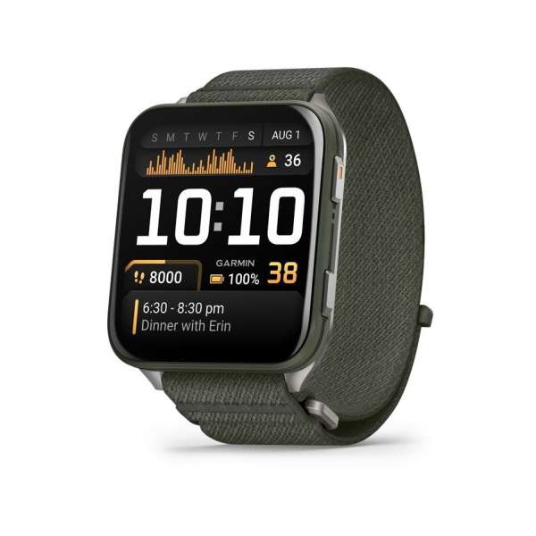 Garmin Venu X1 Moss with Titanium Caseback and Moss ComfortFit Nylon Band Garmin Venu X1 Moss with Titanium Caseback and Moss ComfortFit Nylon Band