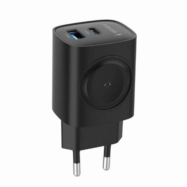 Gembird 2-in-1 20W Apple Watch + phone fast charger Black