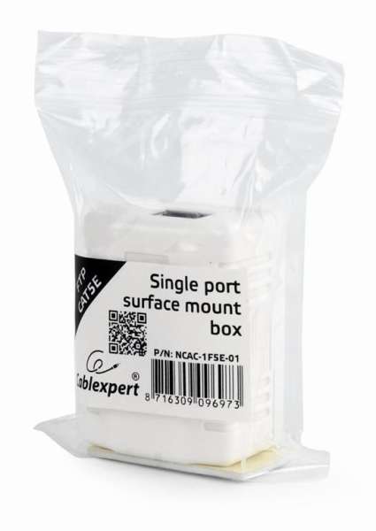 Gembird CAT5E FTP single port surface mount box White