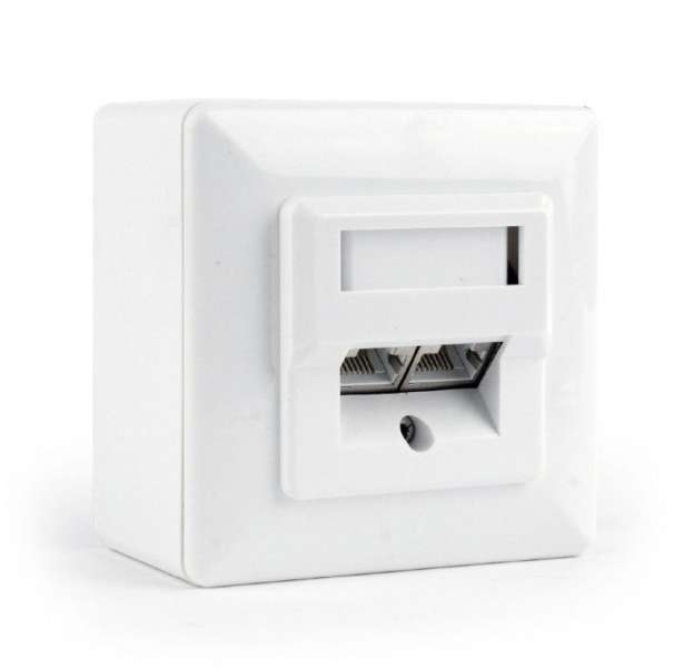 Gembird CAT6 STP 2-port wall mount face plate