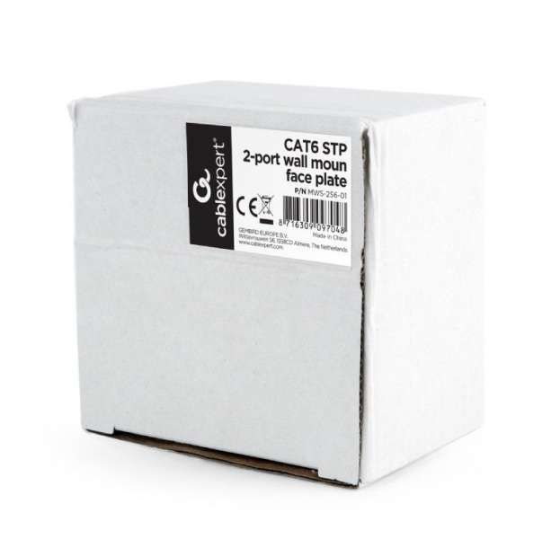 Gembird CAT6 STP 2-port wall mount face plate