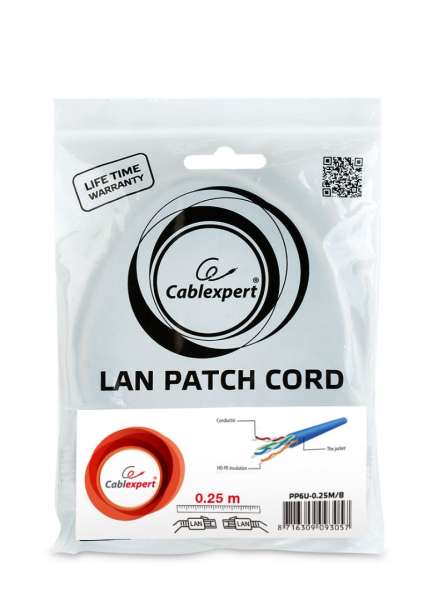 Gembird CAT6 U-UTP Patch Cable 0,25m Blue