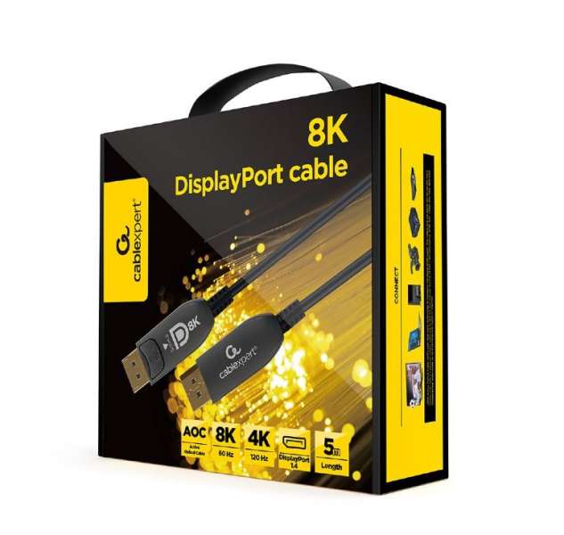 Gembird CC-DP8K-AOC-5M Active Optical (AOC) 8K DisplayPort cable AOC Premium Series 5m Black