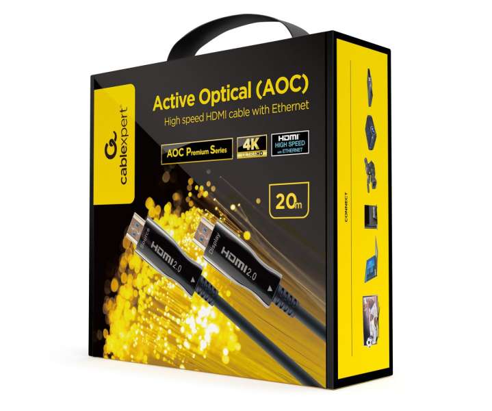 Gembird CCBP-HDMI-AOC-20M-02 Active Optical AOC High speed HDMI cable with Ethernet AOC Premium Series 20m Black