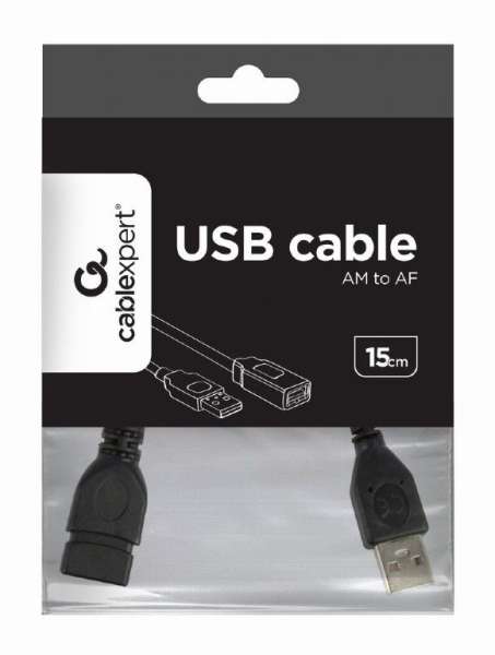 Gembird CCP-USB2-AMAF-0.15M USB 2.0 A- A-socket cable 0,15m Black