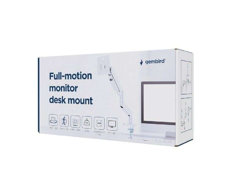 Gembird Full-motion desk display mounting arm 17”-32” White