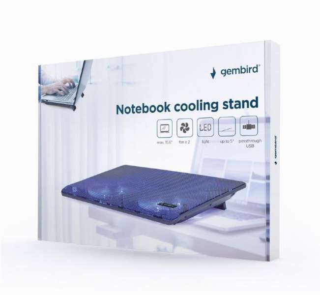 Gembird NBS-2F15-05 LED Notebook hűtő Black