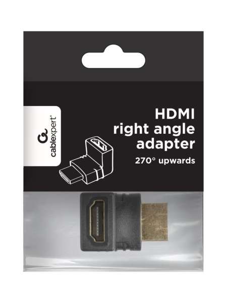 Gembird HDMI right angle adapter 270° upwards Black