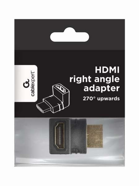 Gembird HDMI right angle adapter 270° upwards Black