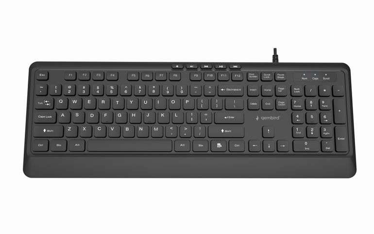 Gembird KB-MCH-05 Slim Wired Multimedia Keyboard Black US
