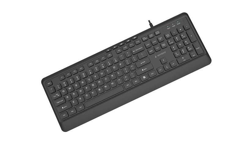 Gembird KB-MCH-05 Slim Wired Multimedia Keyboard Black US