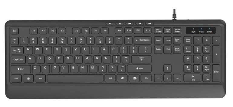 Gembird KB-MCH-05 Slim Wired Multimedia Keyboard Black US