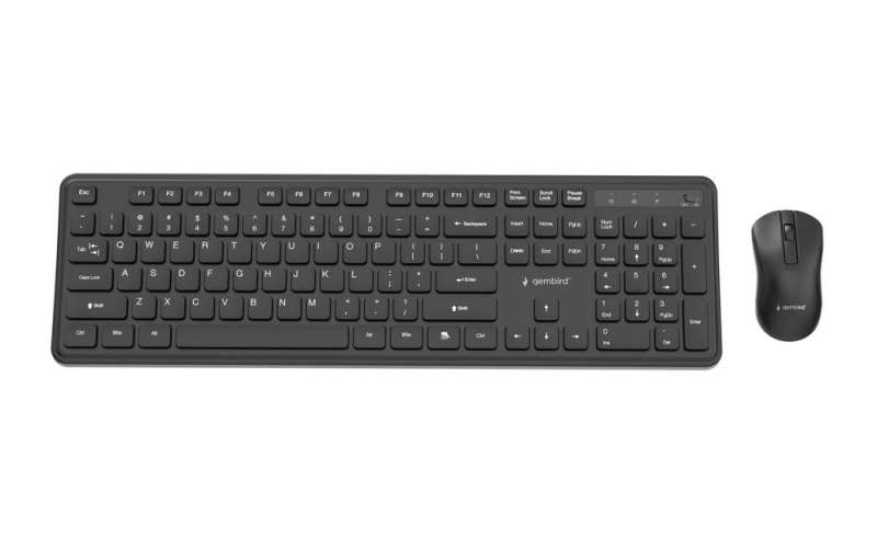 Gembird KBS-WPS-01 Slim Pro Business Wireless Keyboard Combo Black US