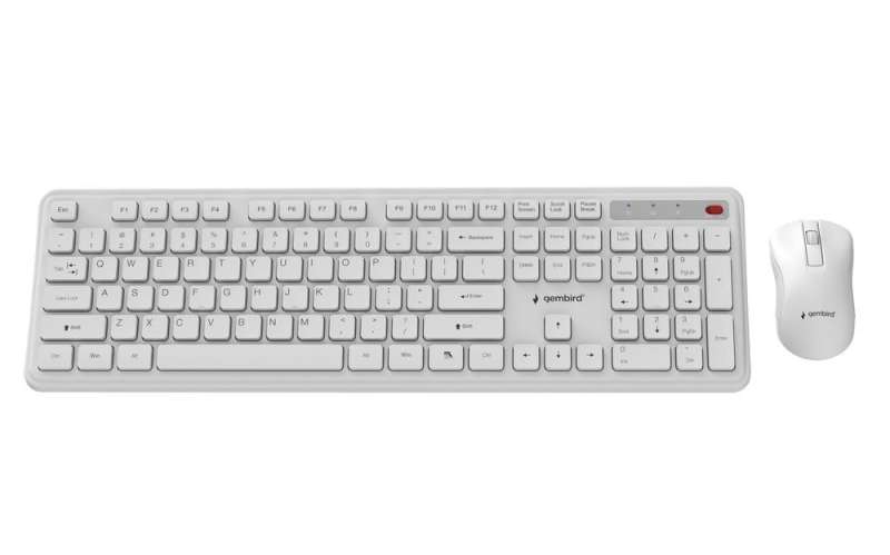 Gembird KBS-WPS-01 Slim Pro Business Wireless Keyboard Combo White US