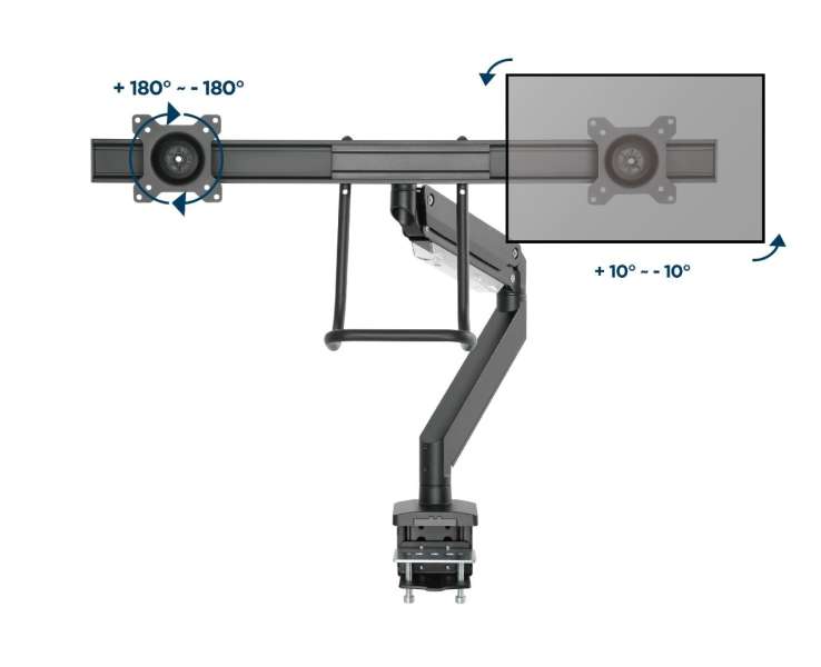 Gembird MA-DA2-04 Desk mounted adjustable monitor arm for 2 monitors 17"-32" Black