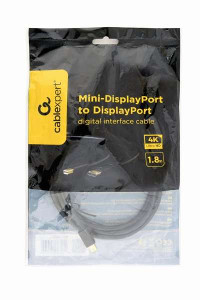 Gembird MiniDisplayPort to DisplayPort digital interface cable 1,8m Black