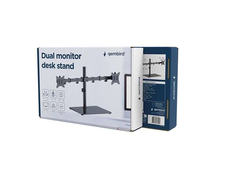 Gembird MS-D2ST-01 Dual monitor desk stand 17”-32” Black