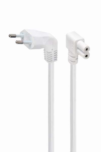 Gembird PC-184L Power cord (C7) with angled connectors 2,5m White