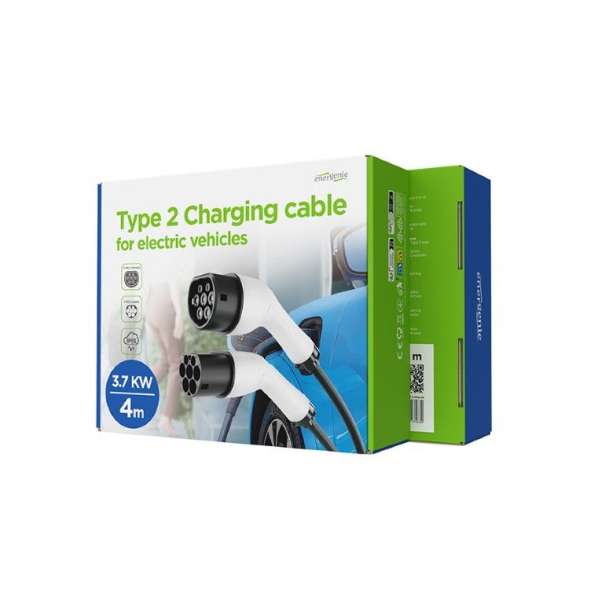 Gembird Type 2 16A 1-phase Charging cable 4m Black