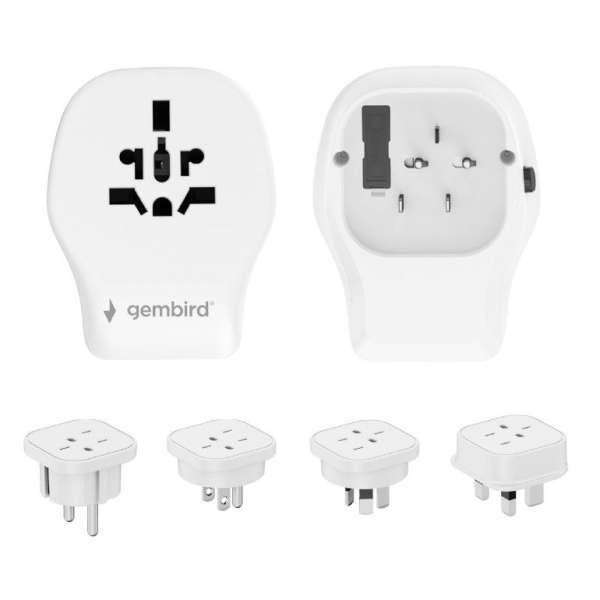 Gembird Universal travel power adapter White