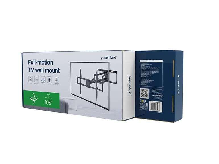 Gembird WM-105ST-01 Full motion TV wall mount 50"-105" Black