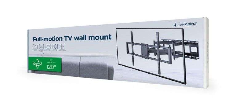 Gembird WM-120ST-01 Full-motion TV wall mount 60"-120"