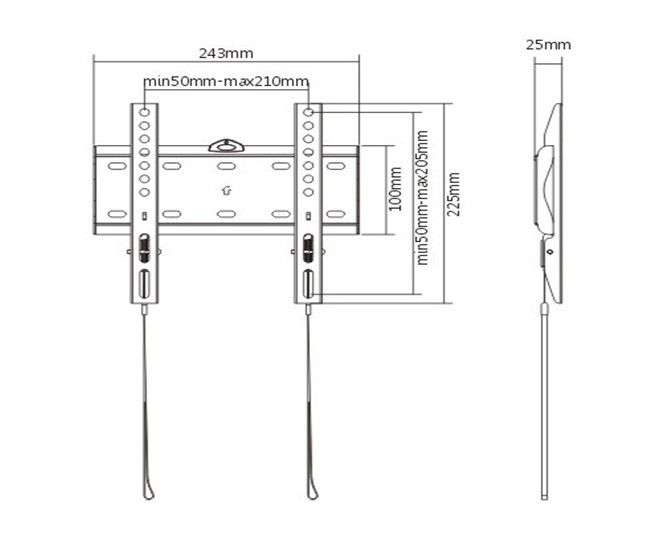 Gembird WM-42F-01 Fixed TV Wall Mount 13”-42” Black