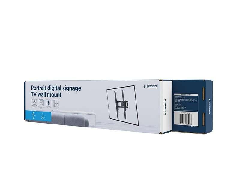 Gembird WM-75T-03 Portrait Digital Signage TV Wall Mount 37"-75" Black